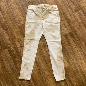 Michael Kors Tie Dye Cream and Tan Skinny Jeans - 8 - NWOT
